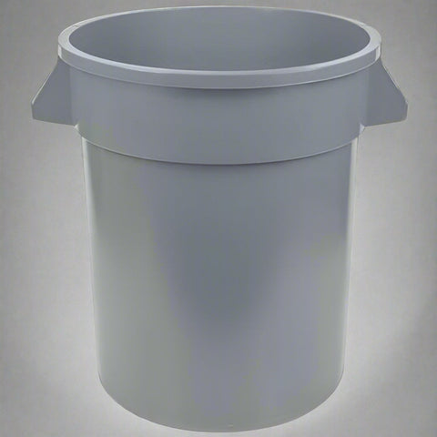 44 Gallon Gray Trash Can with Lid – Heavy-Duty Plastic Outdoor Bin