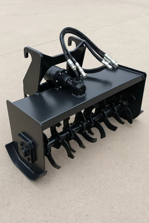New 44″ Heavy - Duty Mini Skid Steer Rototiller Attachment | Hydraulic Soil Tiller – Model 250429C - with | Sold by Uncle Wiener's Wholesale