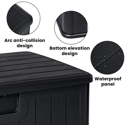 New 450L HDPE Outdoor Storage Box with Hinged Lid – All - Weather Deck Box | SKU: AMPBS99 - with | Sold by Uncle Wiener's Wholesale