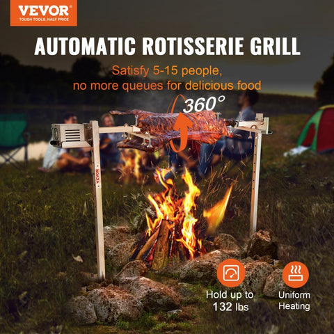 46-inch electric BBQ rotisserie kit with spit rod and motor
Stainless steel rotisserie spit for outdoor grilling
Heavy-duty BBQ rotisserie cooking whole pig
Electric motorized spit kit for roasting lamb and chicken
Complete BBQ rotisserie set with adjustable height and brackets