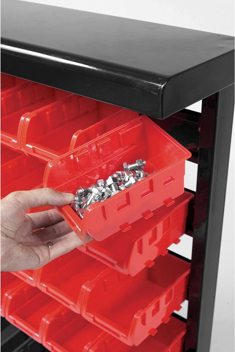 New 47 Pcs Storage Rack Bolt Bin Organizer with Steel Frame | S1191 - with | Sold by Uncle Wiener's Wholesale