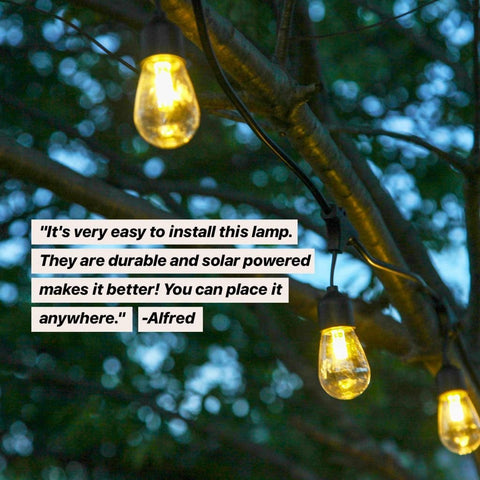 NEW 48 FT SOLAR LED STRING LIGHT 15 BULB WEDDING EDISON BULB 4815S14 - with | Sold by Uncle Wiener's Wholesale