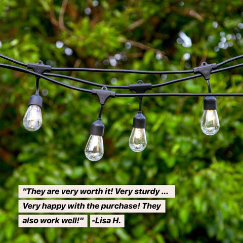 NEW 48 FT SOLAR LED STRING LIGHT 15 BULB WEDDING EDISON BULB 4815S14 - with | Sold by Uncle Wiener's Wholesale
