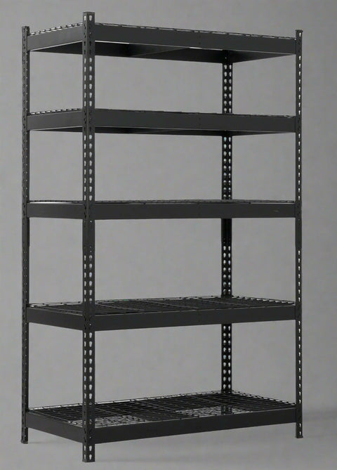 NEW 48 X 78 X 24″ 5 SHELF TIER WELDED GARAGE STORAGE RACK - with BLACK | Sold by Uncle Wiener's Wholesale