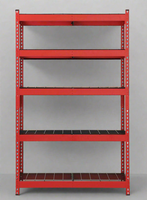 NEW 48 X 78 X 24″ 5 SHELF TIER WELDED GARAGE STORAGE RACK - with RED | Sold by Uncle Wiener's Wholesale