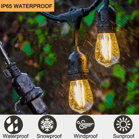 New 48FT S14 LED String Lights with 15 Edison Bulbs ��� Perfect Wedding & Outdoor Decor 824855 - with | Sold by Uncle Wiener's Who