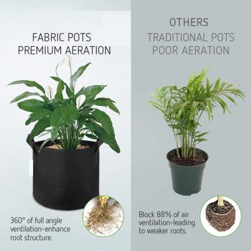 NEW 5 GALLON GROW BAG FABRIC POTTING PLANT 5GGBP - with | Sold by Uncle Wiener's Wholesale
