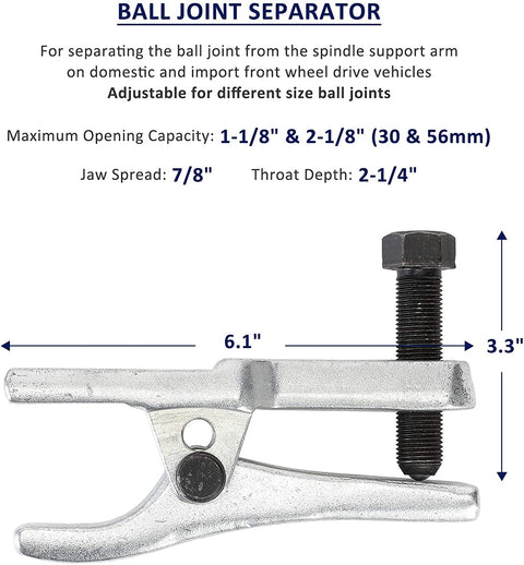 ball joint separator, arm puller tool, front end service kit, pitman arm removal tool, tie rod removal kit, car suspension tools, mechanic tool set, vehicle steering repair
