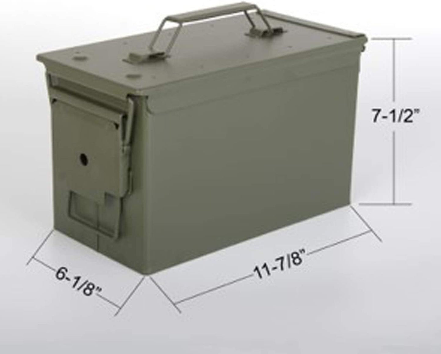 Close-up of waterproof rubber gasket seal on ammo box
Tactical storage box with heavy-duty handle and locking clasp