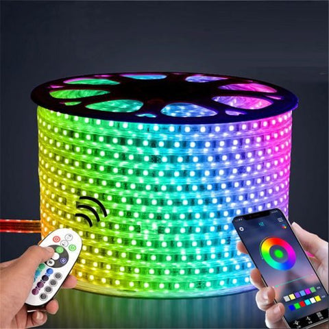 50FT RGB LED strip light kit with Bluetooth control – multicolor
Color-changing waterproof LED rope light – 5050 SMD
Indoor outdoor Bluetooth RGB LED lights with remote