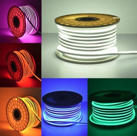 50FT RGB Neon LED Strip Light with Bluetooth Control – coiled
Waterproof RGB LED rope light – flexible and durable design
Indoor outdoor color-changing LED strip with controller