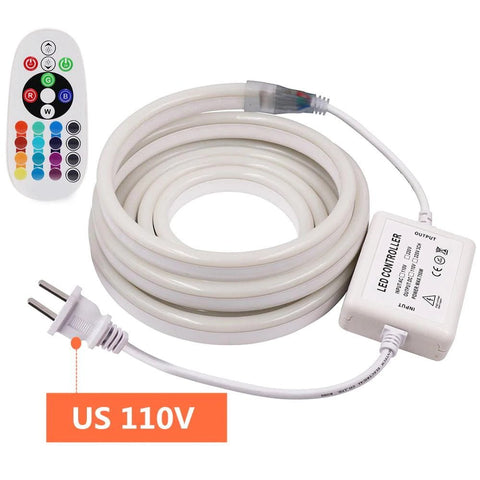 50FT RGB Neon LED Strip Light with Bluetooth Control – coiled
Waterproof RGB LED rope light – flexible and durable design
Indoor outdoor color-changing LED strip with controller