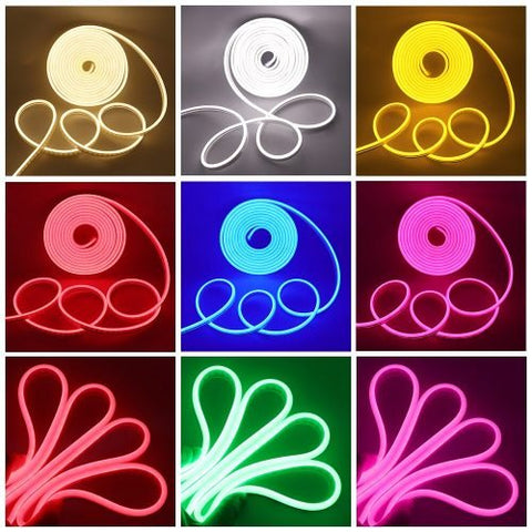 50FT RGB Neon LED Strip Light with Bluetooth Control – coiled
Waterproof RGB LED rope light – flexible and durable design
Indoor outdoor color-changing LED strip with controller