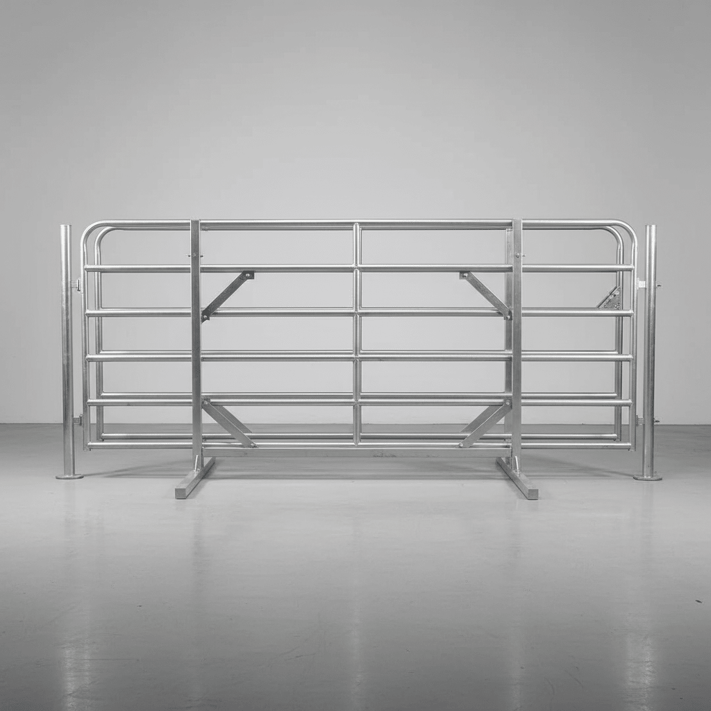 New 5.0 ft Tall 6 - Bar Farm Gate – Heavy - Duty Steel Cattle & Livestock Fence Panel | Ranch, Field, Corral Gate - Fencing with 5 FT X 12 FT FARM GATE | Sold by Uncle Wiener's Wholesale
