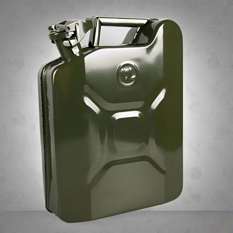 Metal Fuel Jerry Can – Military Green, Heavy-Duty Gas & Diesel Storage – 5L, 10L, 20L