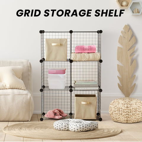 New 6 & 12 Cube Modular Wire Storage Rack β Stackable Grid Organizer Closet & Garage Shelf - with 6 - Cube | Sold by Uncle Wiener's Wholesale