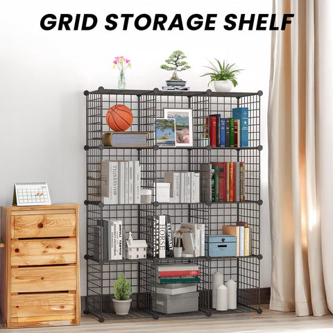 New 6 & 12 Cube Modular Wire Storage Rack β Stackable Grid Organizer Closet & Garage Shelf - with 9 - Cube | Sold by Uncle Wiener's Wholesale