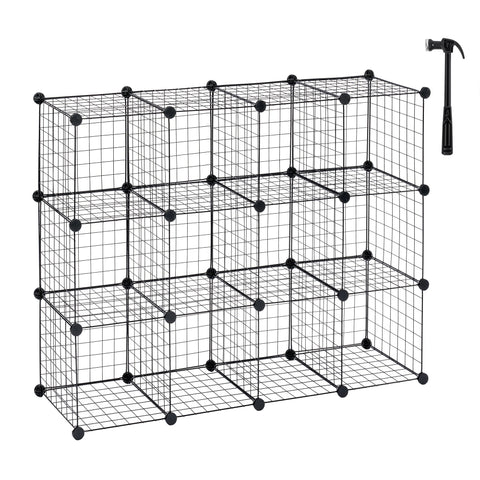New 6 & 12 Cube Modular Wire Storage Rack β Stackable Grid Organizer Closet & Garage Shelf - with 9 - Cube | Sold by Uncle Wiener's Wholesale
