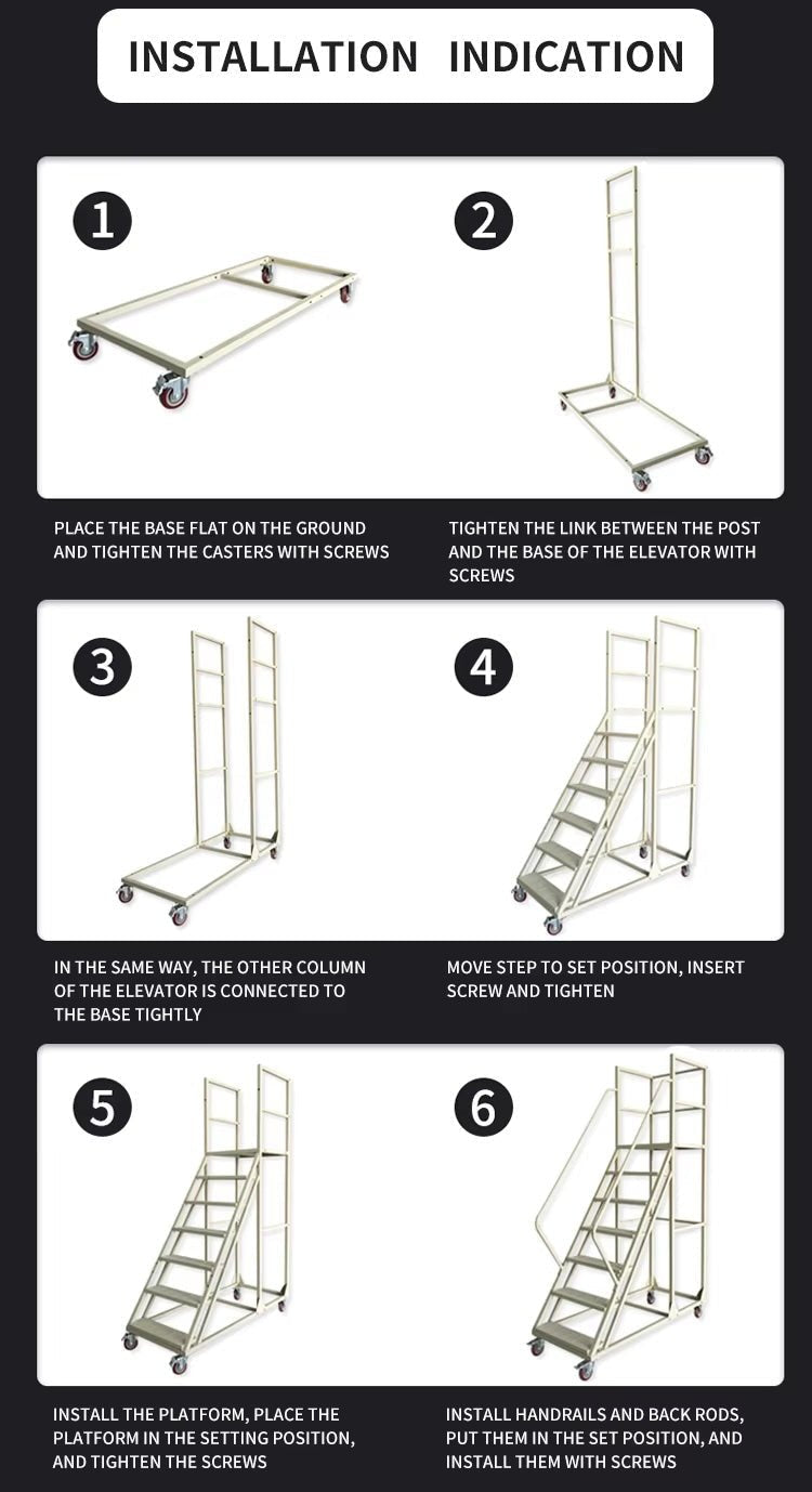 NEW 6 & 8 STEP ROLLING INDUSTRIAL SAFETY WAREHOUSE LADDER - with 4.2 FT | Sold by Uncle Wiener's Wholesale