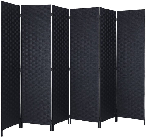 New 6 - Panel Double - Sided Room Divider with Arched Top – Privacy Screen in Brown or Black – SKU 4BK6P / 4BK6PB - with Brown | Sold by Uncle Wiener's Wholesale
