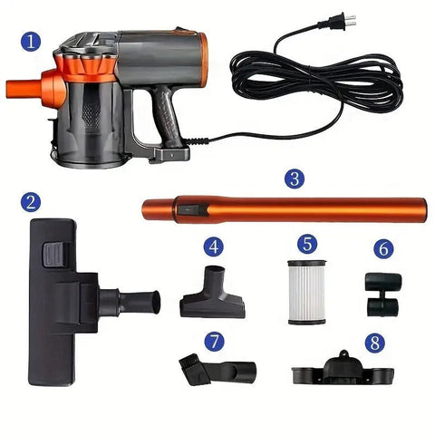 600W Compact Vacuum Cleaner with HEPA Filter – Full View
Bagless Multi-Surface Vacuum for Carpets, Rugs & Hard Floors
Lightweight Vacuum Cleaner with Attachments
Dust Container and HEPA Filter Components
Vacuum Packaging and Accessories Overview
Easy-to-Store Compact Vacuum for Small Spaces
High Suction Cyclonic HEPA Vacuum Close-Up