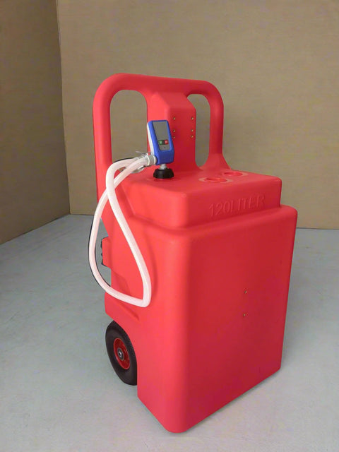 60L Portable Fuel Transfer Tank with 12V Pump – Model S1174
Red Polyethylene Fuel Tank with Handle and Wheels
Fuel Transfer System for Gasoline and Diesel
Battery Powered Fuel Dispensing Tank
Fuel Tank Kit with Suction and Delivery Hoses