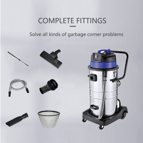 New 60L Wet & Dry Vacuum Cleaner β Heavy Duty Stainless Steel Shop Vac for Industrial & Commercial Use V5060L - with | Sold by Uncle Wiener's Wholesale