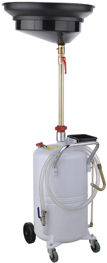 New 65L Portable Air Waste Oil Drainer – Heavy - Duty Mobile Oil Drain Tank T6065 - with White | Sold by Uncle Wiener's Wholesale