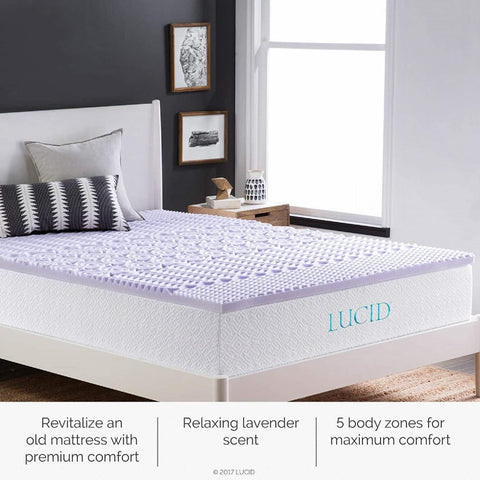 New 7 Zone Lavender Memory Foam Mattress Topper – 3″ & 1.5″ Comfort Layers for Ultimate Sleep - with 3″ TWIN | Sold by Uncle Wiener's Wholesale