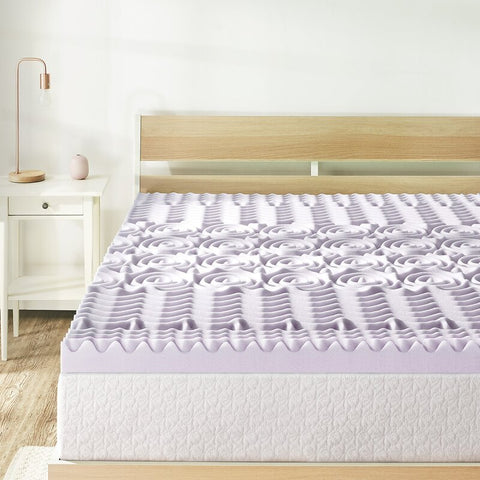 New 7 Zone Lavender Memory Foam Mattress Topper – 3″ & 1.5″ Comfort Layers for Ultimate Sleep - with 3″ TWIN | Sold by Uncle Wiener's Wholesale