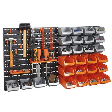New 72 PCS Wall Mounted Pegboard & Storage Bin Panel Set – Heavy Duty Garage Organizer System GS8482 - with | Sold by Uncle Wiener's Wholesale