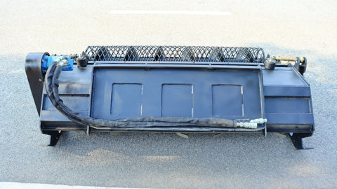 72-Inch Skid Steer Hydraulic Rotary Tiller Attachment – Heavy-Duty Soil Conditioner – Model 003-04-72-002A – Black