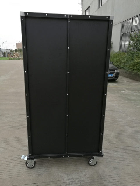72 inch stainless steel rolling tool cabinet with dual locks
Industrial lockable storage cabinet on wheels
Powder-coated steel garage cabinet with smooth casters
Open view of tool cabinet with adjustable shelves
Heavy-duty mobile workshop cabinet with dual security locks