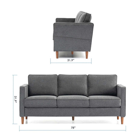 78” Modern Square Arm Couch – Front Room Setup
Dusty Blue Square Arm Sofa – Minimalist Interior
Armrest Storage Pockets on Modern Sofa – Close-Up
Side Angle of Compact 3-Seater Couch
Contemporary Sofa with Solid Wood Frame – Living Room View