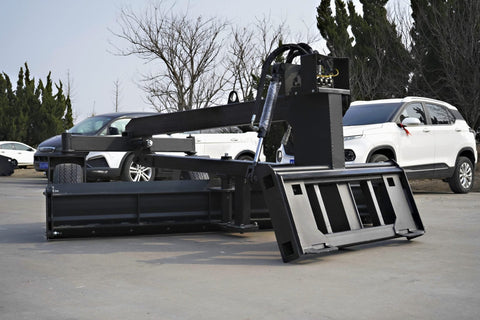 8FT Skid Steer Hydraulic Land Grader with Blade Tilt
Side View of Land Grader Attachment for Skid Steer
Blade Edge and Pneumatic Tires of Hydraulic Grader
In-Cab Controlled Land Grader Mounted on Skid Steer
Land Grading Attachment with Adjustable Angle and Tilt