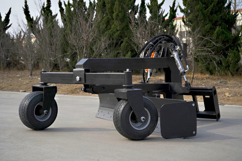 8FT Skid Steer Hydraulic Land Grader with Blade Tilt
Side View of Land Grader Attachment for Skid Steer
Blade Edge and Pneumatic Tires of Hydraulic Grader
In-Cab Controlled Land Grader Mounted on Skid Steer
Land Grading Attachment with Adjustable Angle and Tilt