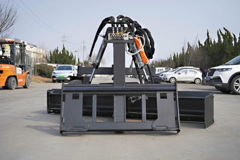 8FT Skid Steer Hydraulic Land Grader with Blade Tilt
Side View of Land Grader Attachment for Skid Steer
Blade Edge and Pneumatic Tires of Hydraulic Grader
In-Cab Controlled Land Grader Mounted on Skid Steer
Land Grading Attachment with Adjustable Angle and Tilt