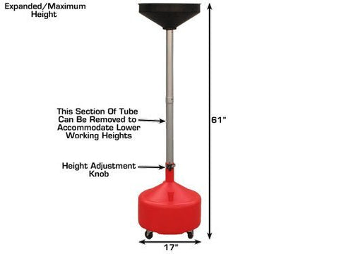 New 8 - Gallon Portable Waste Oil Drain – Mobile Oil Drain Tank for Auto Shops & Garages S1096 - with | Sold by Uncle Wiener's Wholesale