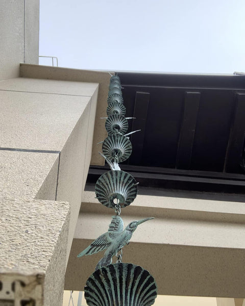 New 8.5FT Metal Rain Chain with Hummingbird Cups – Decorative Garden Water FeatureS1286 - with | Sold by Uncle Wiener's Wholesale