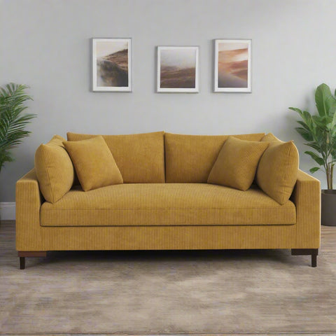 89.5” Square Arm Couch – Modern Living Room Setup
3-Seater Sofa with Toss Pillows – Front View
Upholstered Contemporary Sofa – Side Angle
Soft Plush Back Cushions – Detail Close-Up
Modern Beige Fabric Sofa – Apartment Living Room