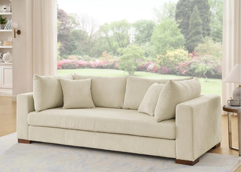 89.5” Square Arm Couch – Modern Living Room Setup
3-Seater Sofa with Toss Pillows – Front View
Upholstered Contemporary Sofa – Side Angle
Soft Plush Back Cushions – Detail Close-Up
Modern Beige Fabric Sofa – Apartment Living Room