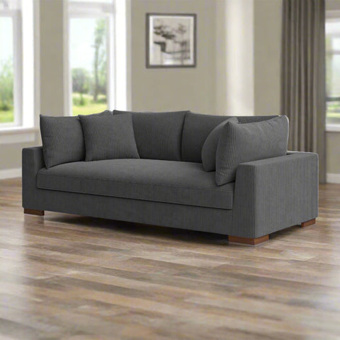 89.5” Square Arm Couch – Modern Living Room Setup
3-Seater Sofa with Toss Pillows – Front View
Upholstered Contemporary Sofa – Side Angle
Soft Plush Back Cushions – Detail Close-Up
Modern Beige Fabric Sofa – Apartment Living Room