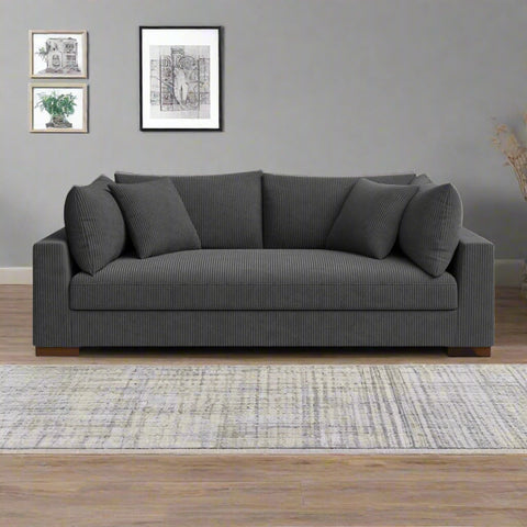 89.5” Square Arm Couch – Modern Living Room Setup
3-Seater Sofa with Toss Pillows – Front View
Upholstered Contemporary Sofa – Side Angle
Soft Plush Back Cushions – Detail Close-Up
Modern Beige Fabric Sofa – Apartment Living Room