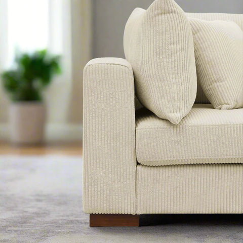 89.5” Square Arm Couch – Modern Living Room Setup
3-Seater Sofa with Toss Pillows – Front View
Upholstered Contemporary Sofa – Side Angle
Soft Plush Back Cushions – Detail Close-Up
Modern Beige Fabric Sofa – Apartment Living Room