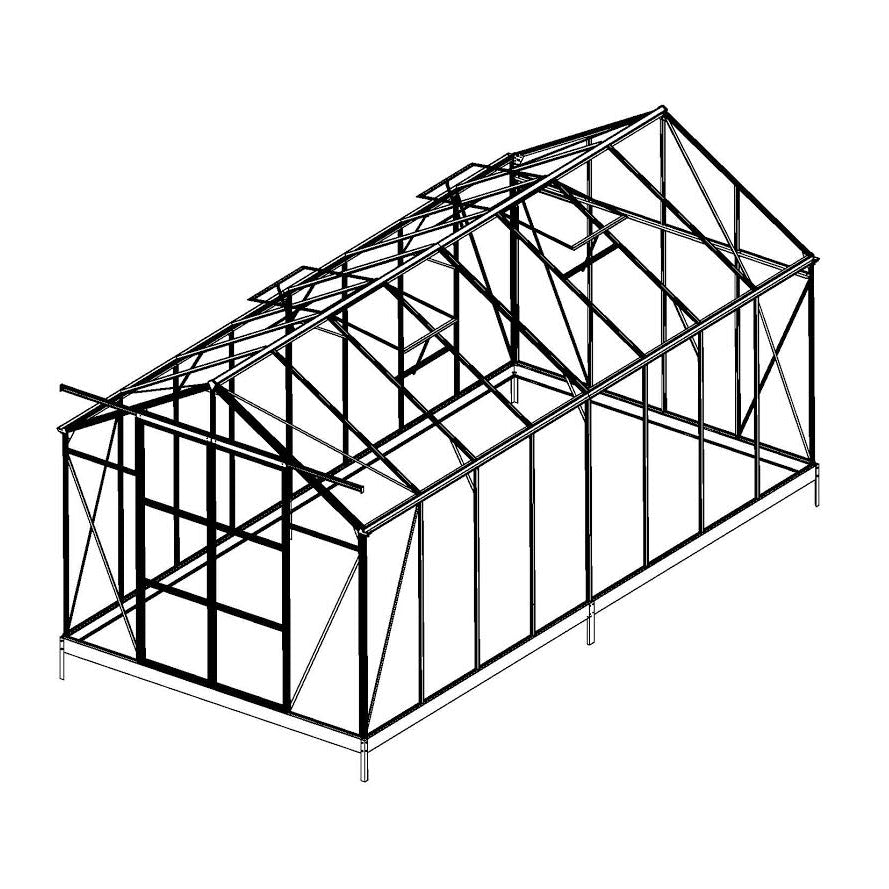 All-Weather Polycarbonate Greenhouse – 8x6, 8x10, 8x16 FT Outdoor Aluminum Frame Greenhouse with Sliding Doors and Roof Vents