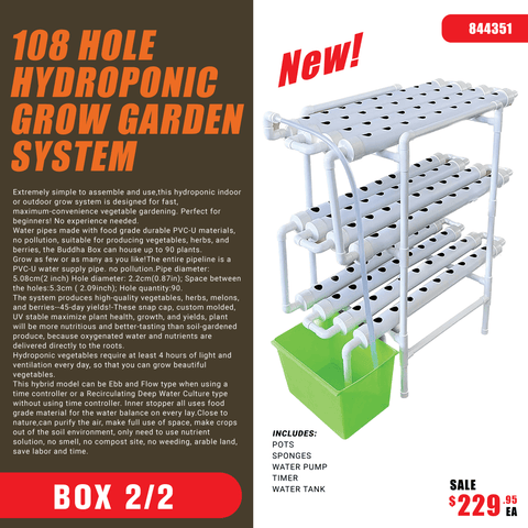 New 90 - Hole Hydroponic Grow Garden System – Efficient Indoor Plant Growing Kit 844351 - with | Sold by Uncle Wiener's Wholesale