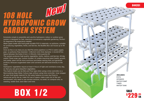 New 90 - Hole Hydroponic Grow Garden System – Efficient Indoor Plant Growing Kit 844351 - with | Sold by Uncle Wiener's Wholesale