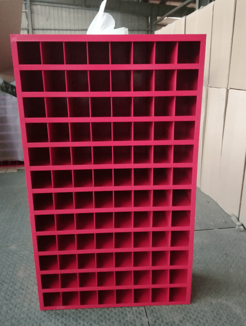 Steel bolt bin cabinet with 96 compartments – black
Red bolt organizer cabinet – front view
Side-by-side metal bin cabinets for hardware storage
Open hardware parts bins mounted on workshop wall
Heavy-duty steel bin rack for bolts and fasteners