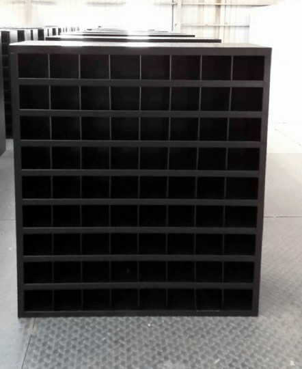 Steel bolt bin cabinet with 96 compartments – black
Red bolt organizer cabinet – front view
Side-by-side metal bin cabinets for hardware storage
Open hardware parts bins mounted on workshop wall
Heavy-duty steel bin rack for bolts and fasteners