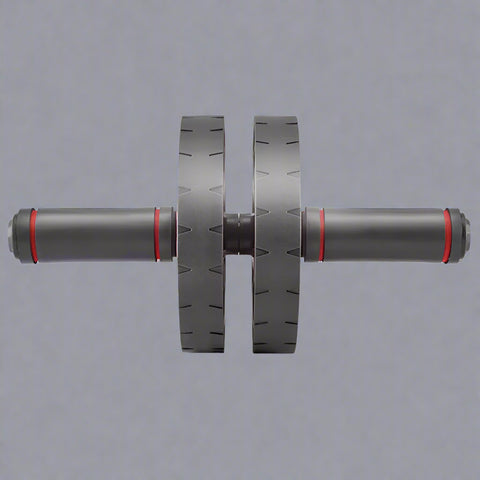 Dual-wheel ab roller with rebound assist – front view
Home workout ab roller with non-slip grips
Ab core trainer – side view with ergonomic handles
Ab wheel fitness roller in black with red detailing